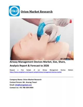 Airway Management Devices Market Size, Industry Trends, Share and Forecast 2020-2026