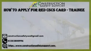 How to Apply for CSCS Red Trainee Card?
