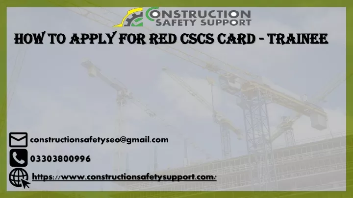 h ow to apply for red cscs card trainee