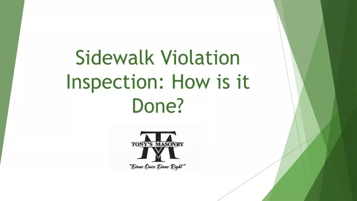 sidewalk violation inspection how is it done
