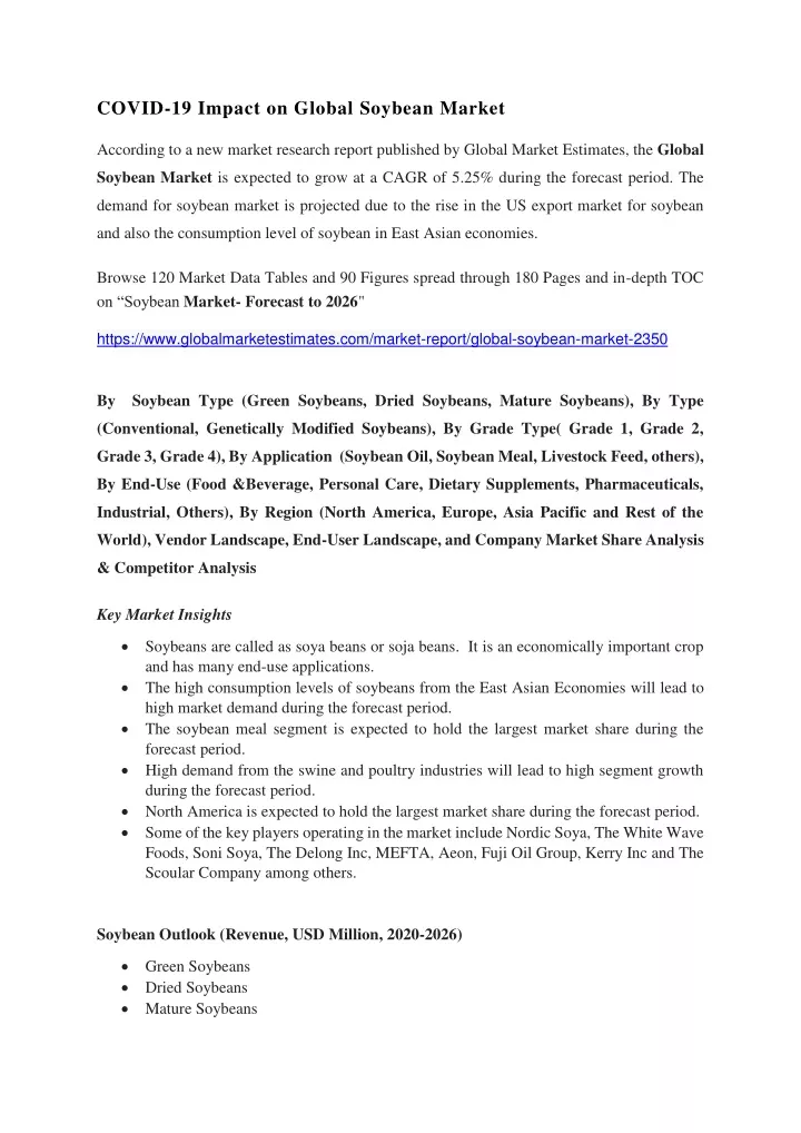 covid 19 impact on global soybean market