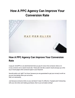 How A PPC Agency Can Improve Your Conversion Rate