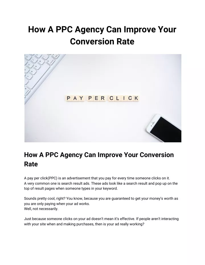 how a ppc agency can improve your conversion rate