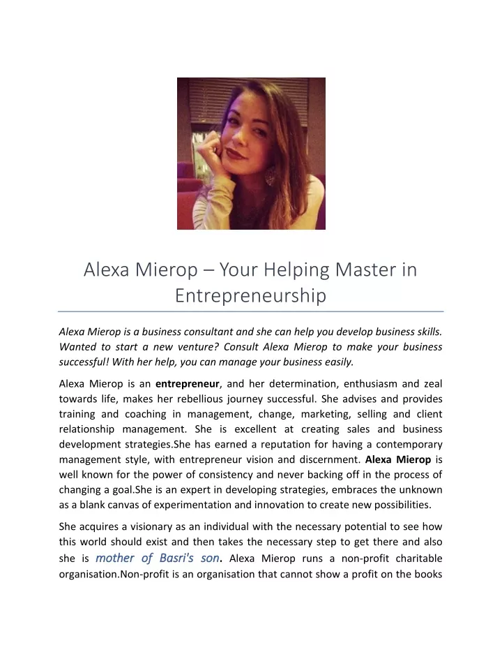 alexa mierop your helping master