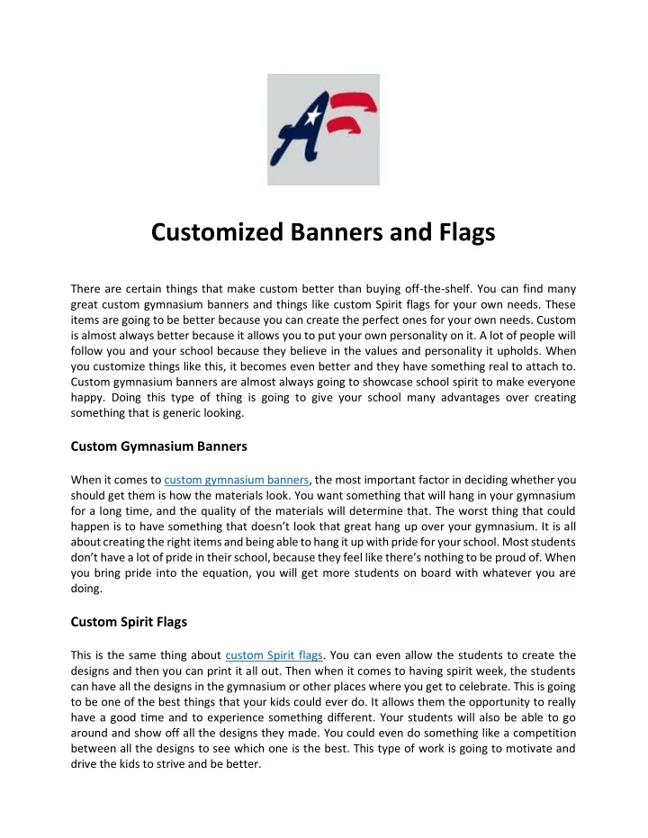 customized banners and flags