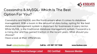 Cassandra & MySQL- Which Is The Best Option For You?