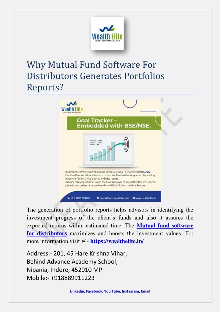 why mutual fund software for distributors