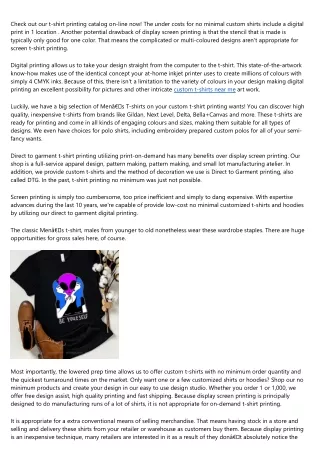 check out our t shirt printing catalog on line