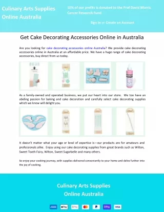 Get Cake Decorating Accessories Online in Australia