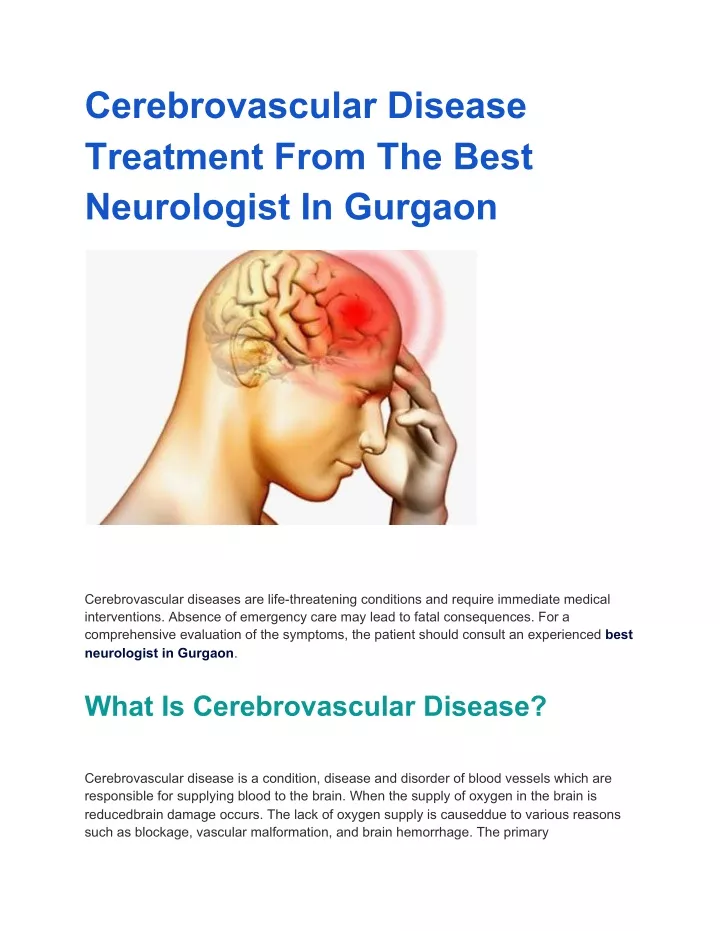 cerebrovascular disease treatment from the best