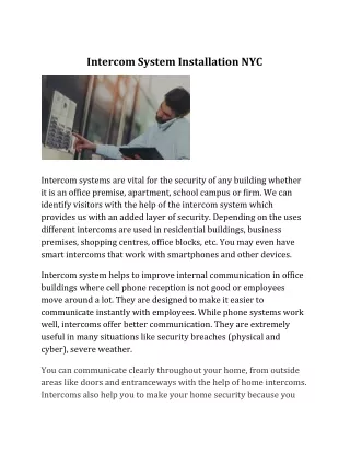 Top Best Intercom System Installation NYC | All Around Security Inc.