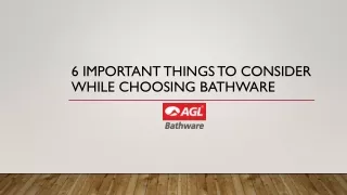 6 important things to consider while choosing bathware