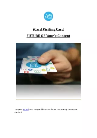 Smart Visiting Cards with Advanced NFC Technology
