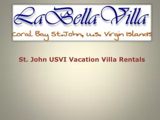 St. John USVI Vacation Villa Rentals