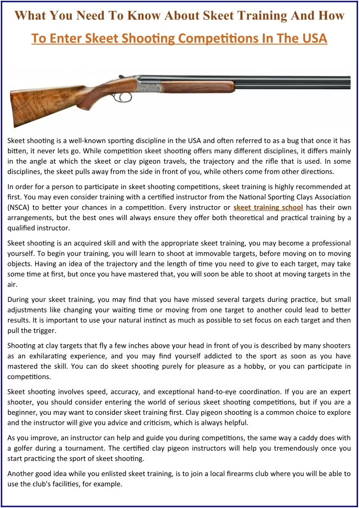 what you need to know about skeet training and how