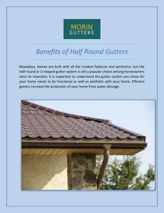 Benefits of Half Round Gutters