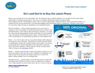 Do's and Don'ts to Buy the Latest Phone