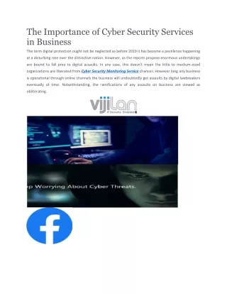 the importance of cyber security services