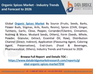 Organic Spices Market 2020 | Outlook, Growth By Top Companies, Regions, Types, Applications, Drivers, Trends & Forecasts