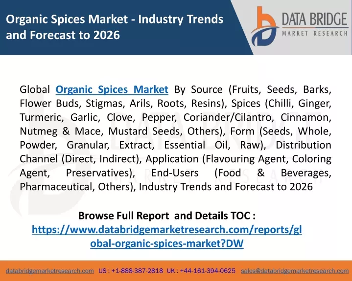 organic spices market industry trends