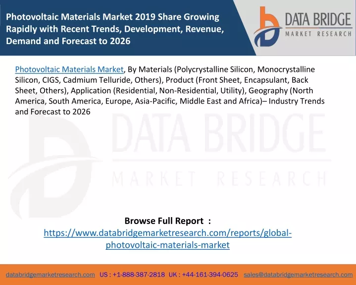 photovoltaic materials market 2019 share growing