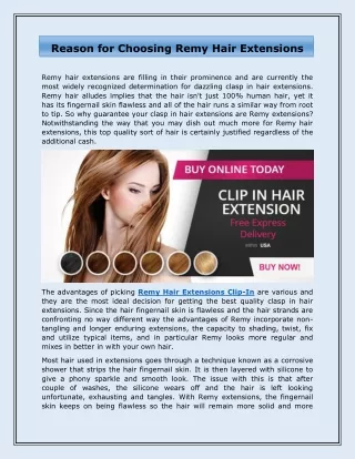 reason for choosing remy hair extensions