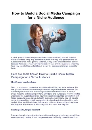 how to build a social media campaign for a niche