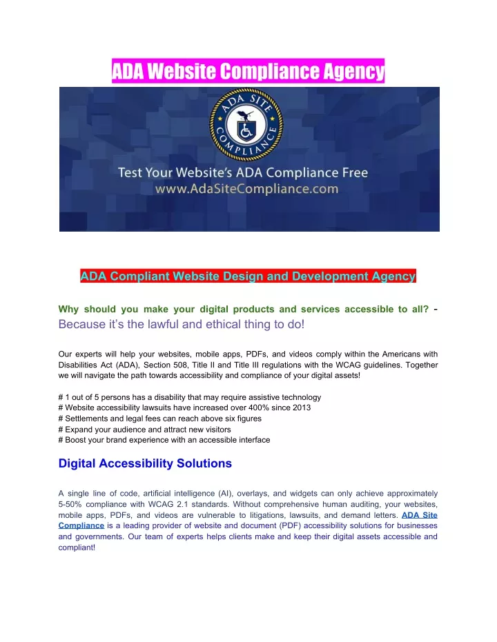 ada website compliance agency