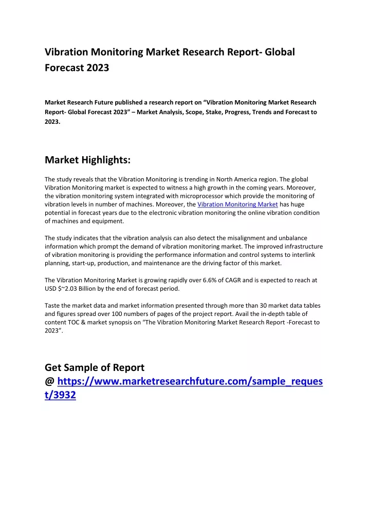 vibration monitoring market research report
