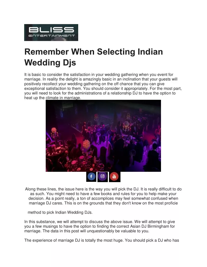 remember when selecting indian wedding djs