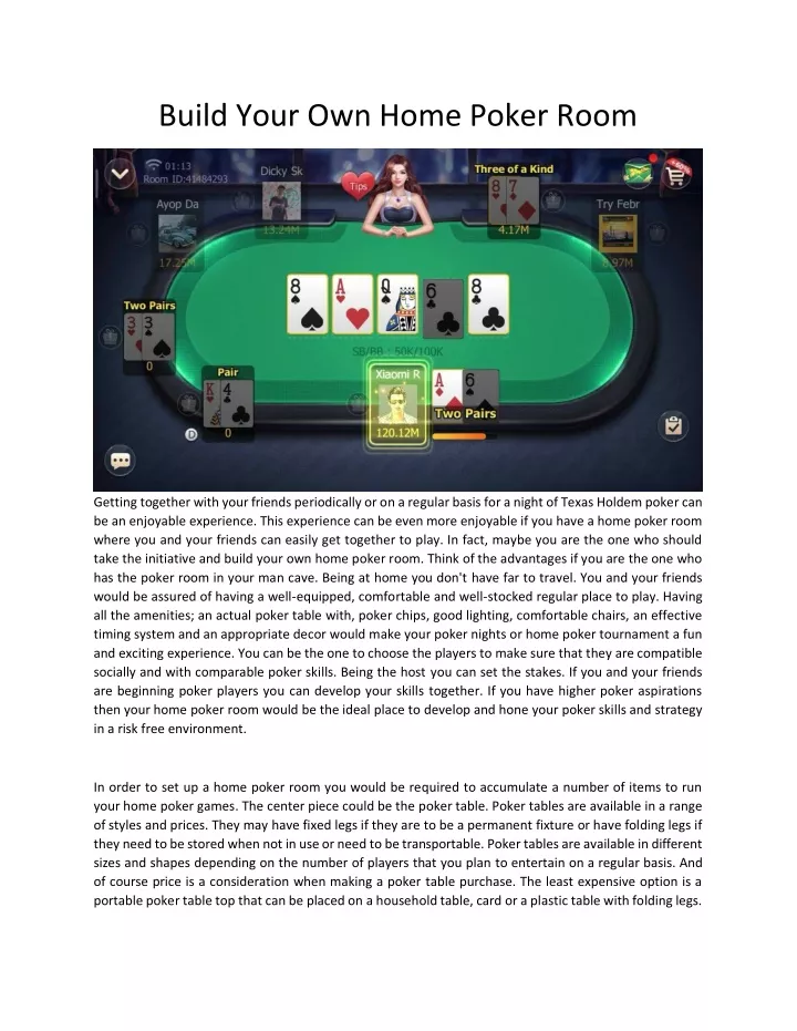 build your own home poker room