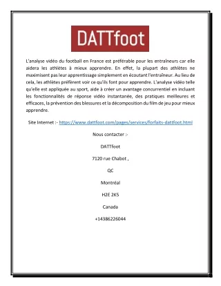 Analyse de match de football France | Dattfoot.com