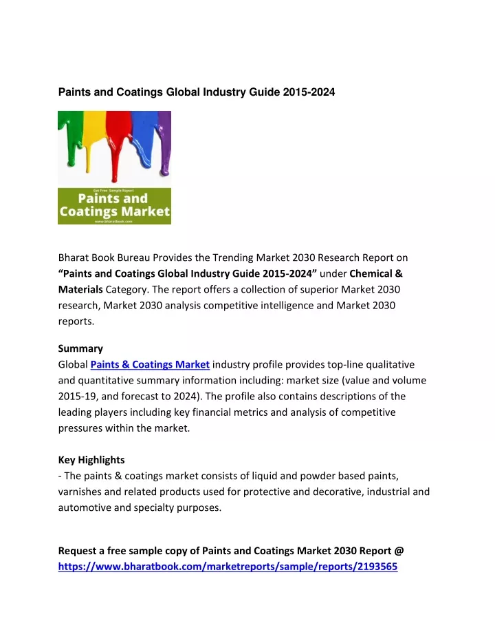 paints and coatings global industry guide 2015