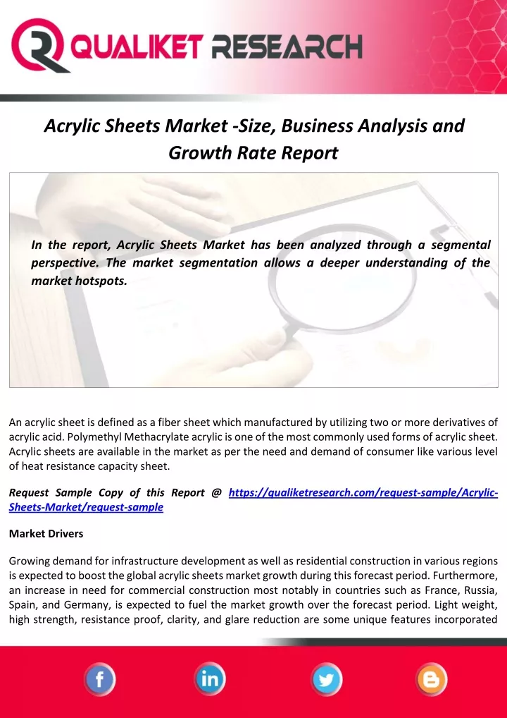 acrylic sheets market size business analysis