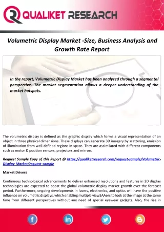 Volumetric Display Market Size, Share, Future Scope, Growth and Forecast Report