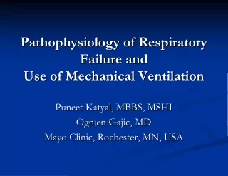 Respiratory Failure Mechanical Ventilation