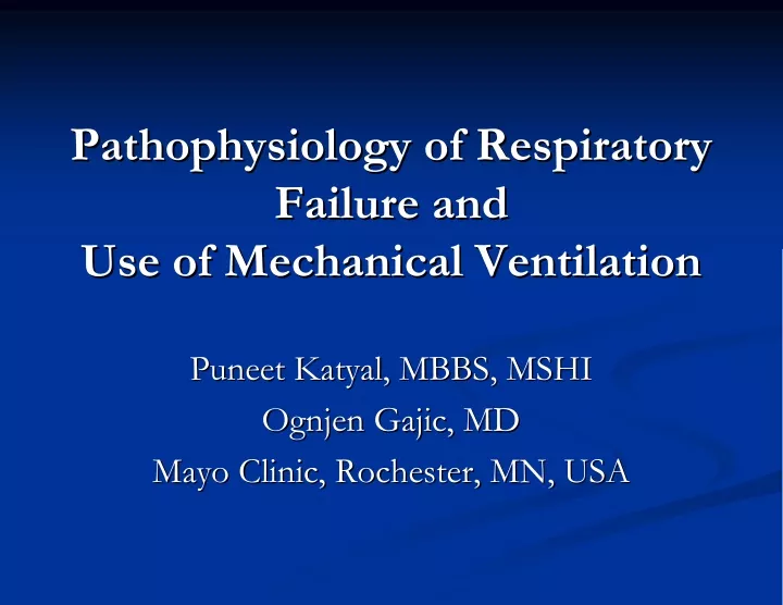 pathophysiology of respiratory pathophysiology