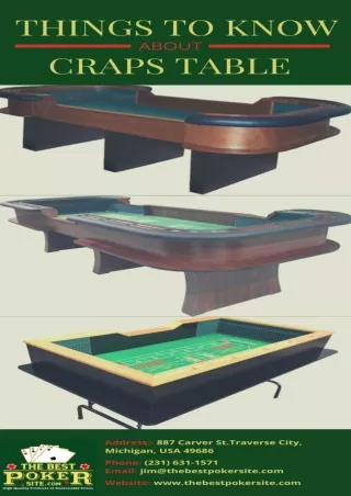 Things to Know About Craps Table!