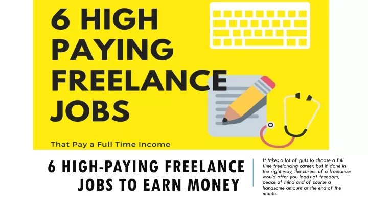 6 high paying freelance jobs to earn money