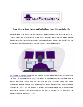finest ways to hire a hacker for mobile phone