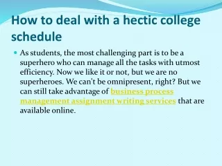 how to deal with a hectic college schedule