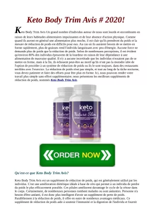 Read "Customer  Reviews" Before Buying Keto Body Trim Avis!