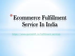 ecommerce fulfillment service in india
