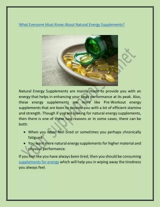 what what everyone must know about natural energy