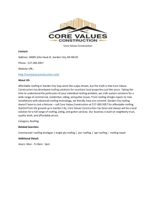 Core Values Construction