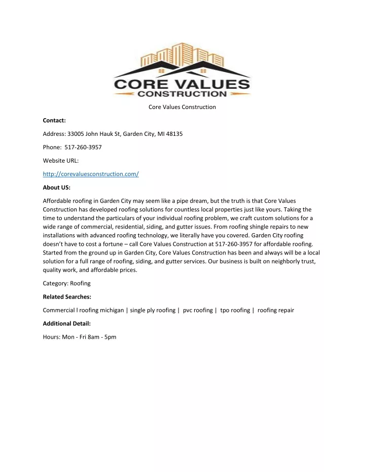 core values construction
