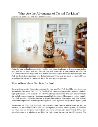 what are the advantages of crystal cat litter