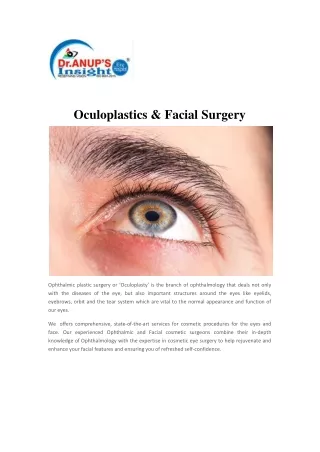 Oculoplastics & Facial Surgery in Trivandrum | Dr Anup's Insight Eye Hospital