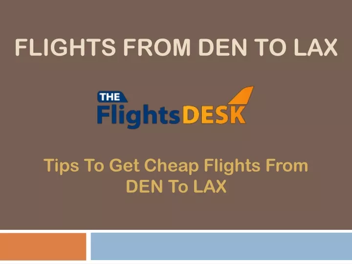 flights from den to lax