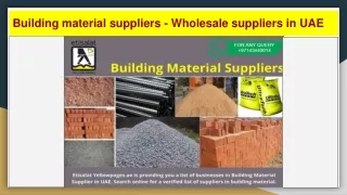 Building material supply- Wholesale suppliers in UAE